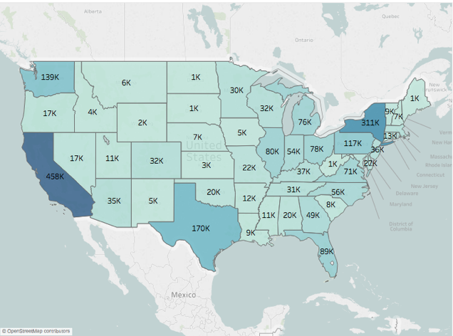 Learning Tableau Example of Geographic Map in Tableau