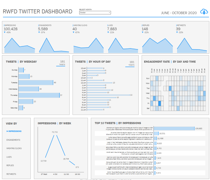 #2 Social Media Analytics Dashboard Example - Social Media Dashboard